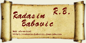 Radašin Babović vizit kartica